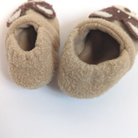Etsy Slippers Baby Size 0-3m Custom Brown Bear Face Fleece - Picture 2 of 4